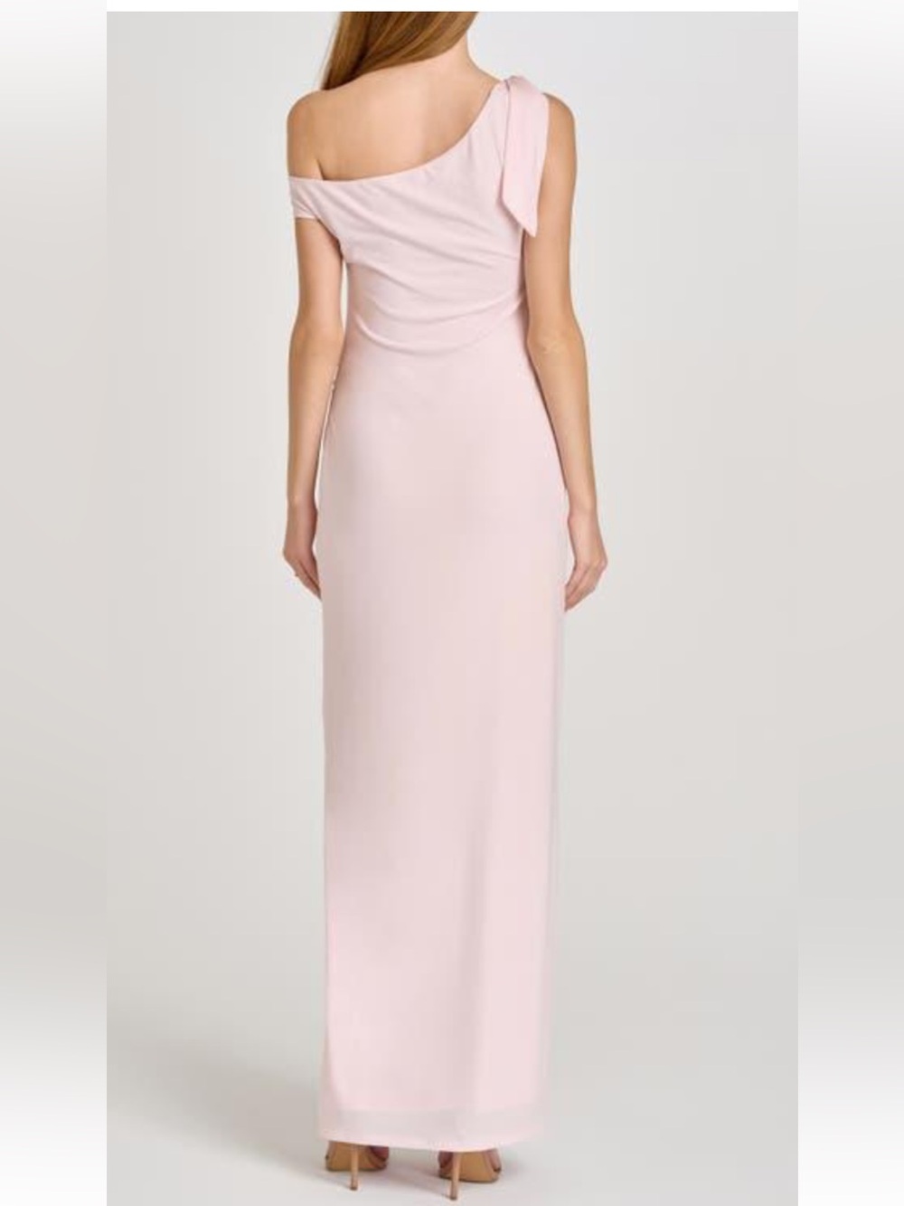 Wayf One-Shoulder Light Pink Maxi Dress